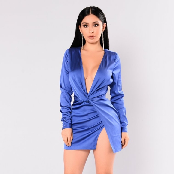2 for 65$ Fashionnova - Sugar Free Dress - Royal - Picture 2 of 5